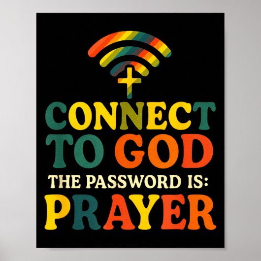 Verbind met God - Christelijk Religieus Gebed Poster (Voorkant)