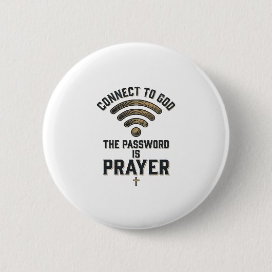 Verbind met God Gebed Christelijke Vector Ontwerp_ Ronde Button 5,7 Cm (Voorkant)