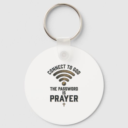 Verbind met God Gebed Christelijke Vector Ontwerp_ Sleutelhanger (Voorkant)