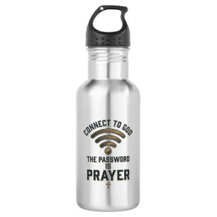 Verbind met God Gebed Christelijke Vector Ontwerp_ Waterfles