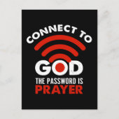 Verbind met God het Christelijke Wachtwoord Prayer Briefkaart (Voorkant)