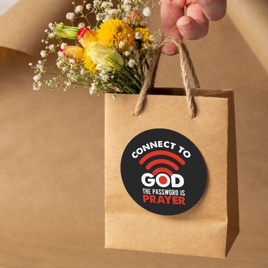 Verbind met God het Christelijke Wachtwoord Prayer Ronde Sticker