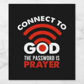 Verbind met God het Christelijke Wachtwoord Prayer Wijn Etiket (Enkel label)