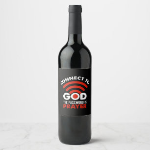 Verbind met God het Christelijke Wachtwoord Prayer Wijn Etiket