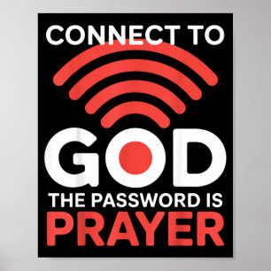 Verbind Met God Het Wachtwoord Is Gebed Funny Wifi Poster