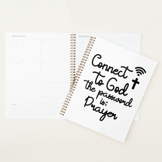 Verbind met God met Gebed Christelijk Quote Planner (Display)