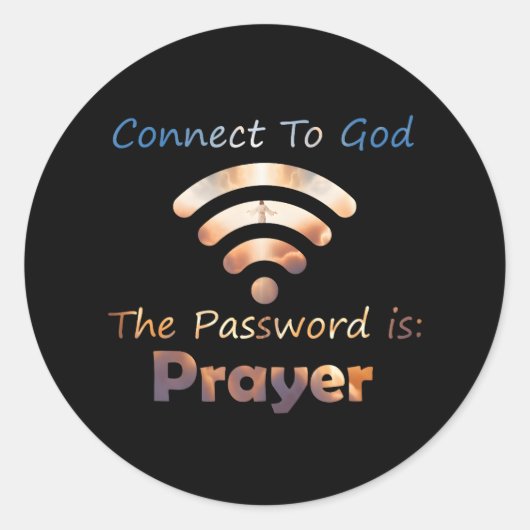 Verbind met God Password Prayer Jesus Christelijk Ronde Sticker (Voorkant)