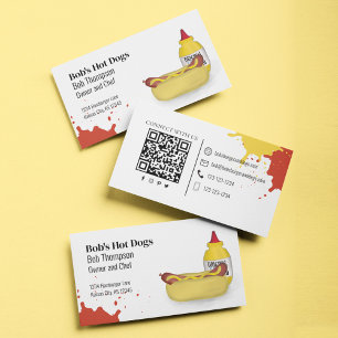 Verbind met mij QR-code Eenvoudige hotdog Visitekaartje