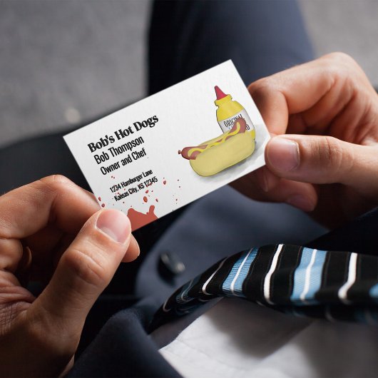 Verbind met mij QR-code Eenvoudige hotdog Visitekaartje