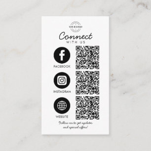 Verbind met ons 3 QR Code Business Company Logo Informatiekaartje