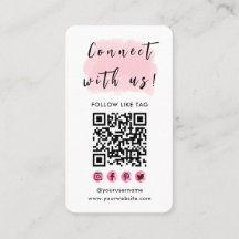 Verbind met ons brandend Logo QR Code Modern Roze