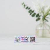 Verbind met ons iriserende opaal stijlvolle QR-cod Mini Visitekaartje (Staand voorkant)