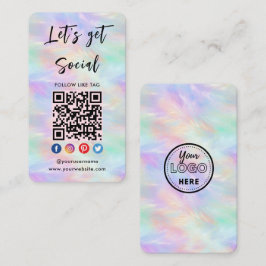 Verbind met ons iriserende opaal stijlvolle QR-cod Visitekaartje