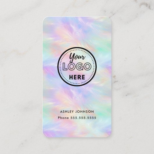 Verbind met ons iriserende opaal stijlvolle QR-cod Visitekaartje (Achterkant)