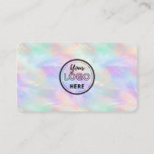 Verbind met ons Logo Qr Code Iridescent Opal Chic Visitekaartje (Achterkant)