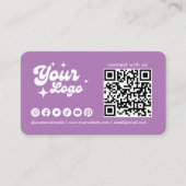 Verbind Met Ons Logo Qr Code Lavendel Visitekaartje (Voorkant)