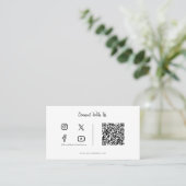 Verbind met ons Minimale QR Code Social Media icoo Visitekaartje (Staand voorkant)