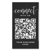 Verbind met ons QR code grijs chique modern minimu Magnetisch Visitekaartje (Voorkant Verticaal)