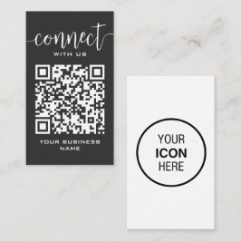 Verbind met ons QR code grijs chique modern minimu Visitekaartje