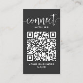Verbind met ons QR code grijs chique modern minimu Visitekaartje (Voorkant)
