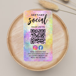 Verbind met ons QR Code Holo Opal Modern Stijlvol Visitekaartje