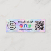 Verbind met ons QR Code Logo iriserende opaal Mini Visitekaartje (Voorkant)