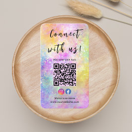 Verbind met ons QR Code Modern Holo Opal Stijlvol Visitekaartje