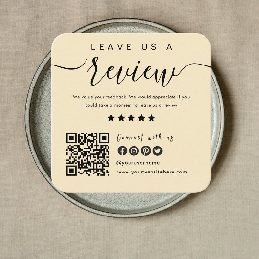 Verbind met ons QR Code Review US Soft Groovy Vierkante Visitekaartje