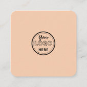 Verbind met ons QR Code Review US Soft Sinaasappel Vierkante Visitekaartje (Achterkant)