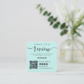 Verbind met ons QR Code Review US Tropical Blue Vierkante Visitekaartje (Staand voorkant)