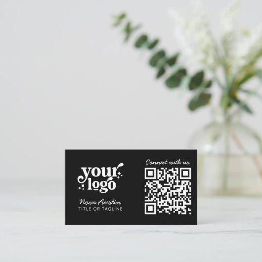 Verbind met ons QR code Upload uw Logo Visitekaartje (Staand voorkant)
