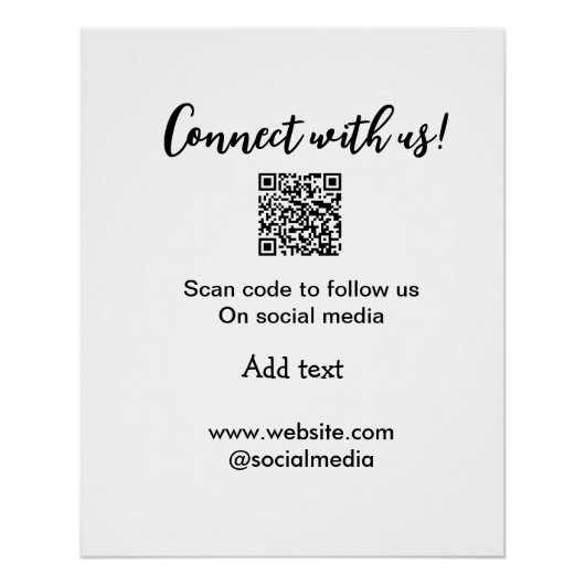 Verbind met ons scan QR-code voeg website e-mail t Perfect Poster (Voorkant)