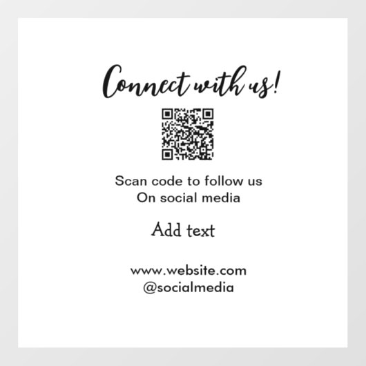 Verbind met ons scan QR-code voeg website e-mail t Raamsticker (Vel)
