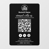 Verbind met ons | Social Media QR Code White Raamsticker (Vel)