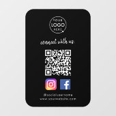 Verbind met ons | Social Media QR Code Zwart Raamsticker (Vel)