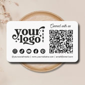 Verbind met ons via Social Media QR Code Wit Visitekaartje