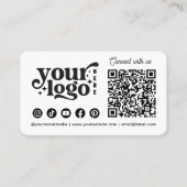 Verbind met ons via Social Media QR Code Wit Visitekaartje (Voorkant)