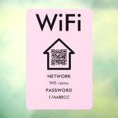 Verbind met wifi | Scan om gastenkamer roze te ver Raamsticker (Vel 3)