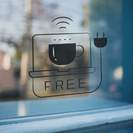 Verbind mij l Gratis WIFI Netwerk Coffeeshop Raamsticker