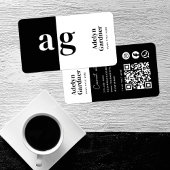 Verbind zwart-wit monogram QR-code Sociale media Visitekaartje
