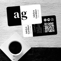 Verbind zwart-wit monogram QR-code Sociale media