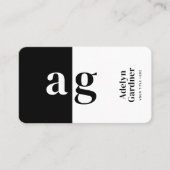 Verbind zwart-wit monogram QR-code Sociale media Visitekaartje (Voorkant)