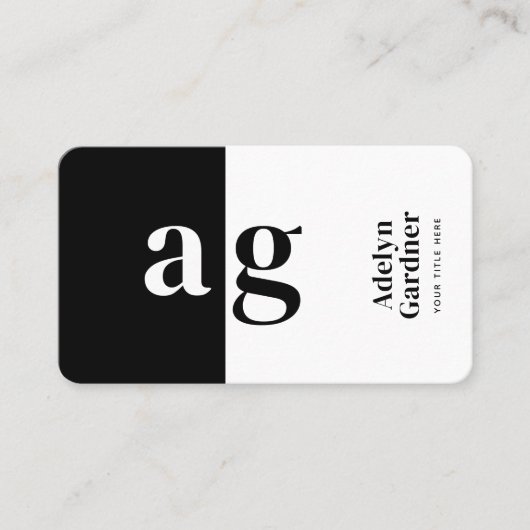 Verbind zwart-wit monogram QR-code Sociale media Visitekaartje (Voorkant)