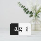 Verbind zwart-wit monogram QR-code Sociale media Visitekaartje (Staand voorkant)