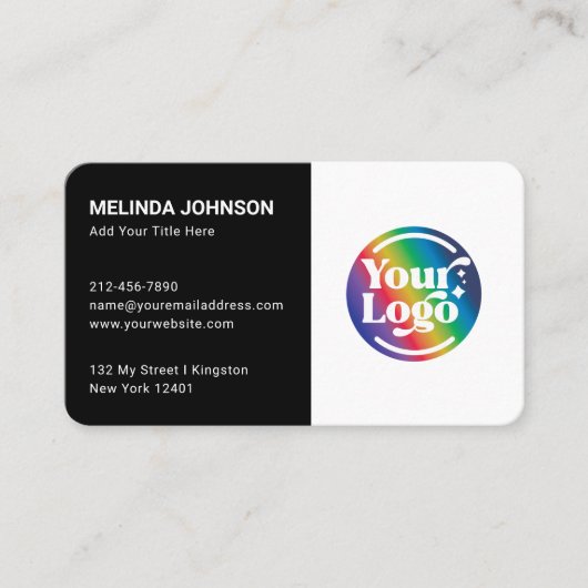 Verbind zwart-wit QR Code Logo Social Media Visitekaartje (Voorkant)