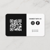 Verbind zwart-wit QR Code Logo Social Media Visitekaartje (Achterkant)