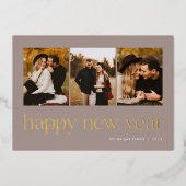 Verbinding | 3 Foto nieuwjaar Folie Feestdagenkaart (Voorkant)