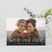 Verbinding | Horizontale foto Save The Date (Staand voorkant)