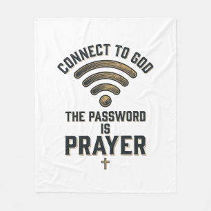 Verbinding maken met God Gebed Christelijke Vector Fleece Deken