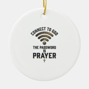 Verbinding maken met God Gebed Christelijke Vector Keramisch Ornament